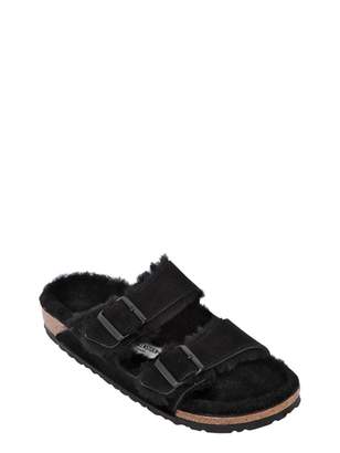 Birkenstock Arizona Shearling & Suede Slide Sandals