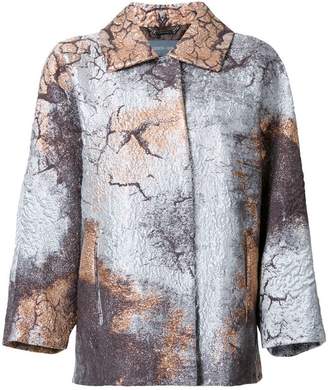 Alberta Ferretti stained metallic effect coat