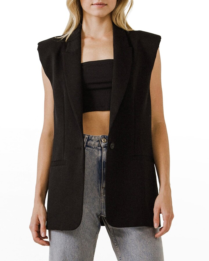 Lome123 Women Casual Vest Pleat Design Sleeveless Vest Top