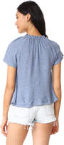 Thumbnail for your product : Rebecca Taylor La Vie Short Sleeve Textured Ruffle Jersey Tee