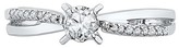 Thumbnail for your product : 1/4 CT. T.W. Round Diamond Prong and Illusion Set Promise Ring in 10K White Gold