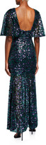 Thumbnail for your product : Dress the Population Lourdes Flutter Half-Sleeve Lace Gown