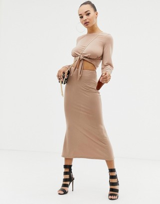 Parallel Lines midaxi pencil skirt co-ord