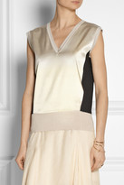 Thumbnail for your product : Reed Krakoff Stretch-silk satin and linen top