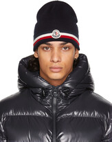 Thumbnail for your product : Moncler Navy Wool Stripes Beanie