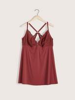 Thumbnail for your product : V-Neck Microfiber Babydoll with Lace - Ashley Graham