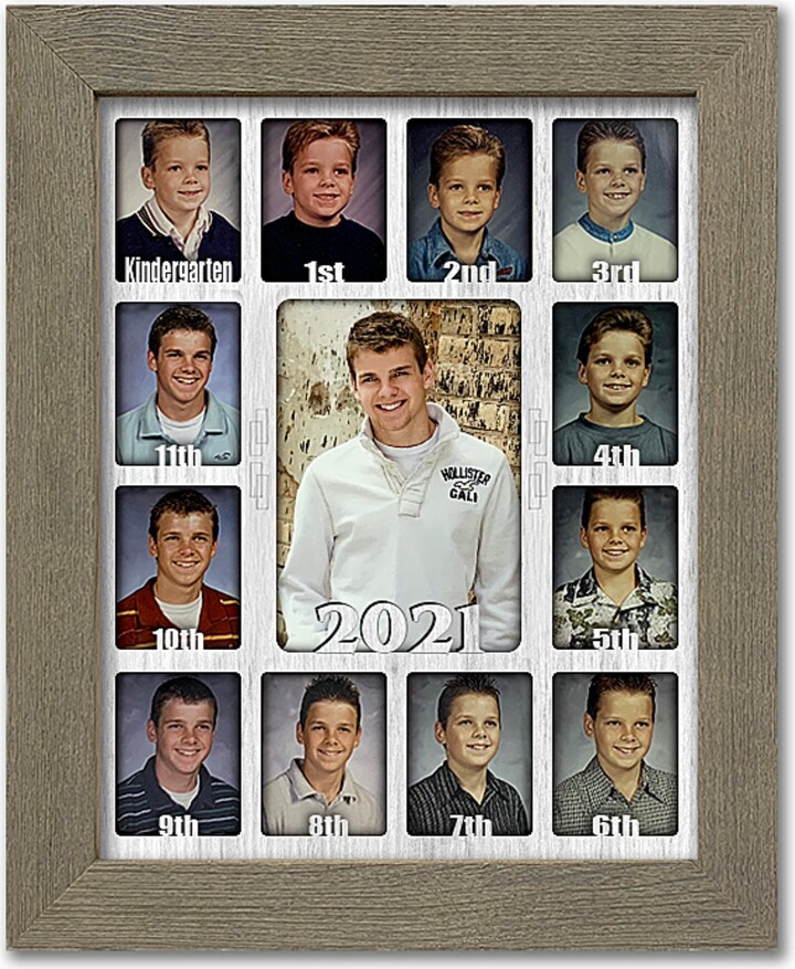 Etsy School Years Picture Frame - Personalized With Graduation Year | 2021 Or ~ Name Holds Twelve 2.5" X 3.5" Photos 5" 7" Barnwood