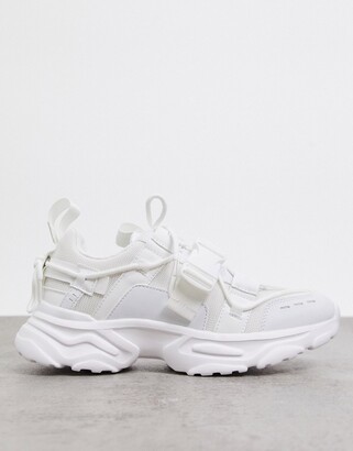 white chunky designer trainers