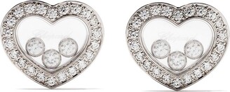 Chopard 18kt white gold Happy Diamonds Icons ear pins