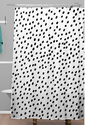 East Urban Home Polka Dots Single Shower Curtain