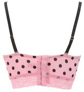 Thumbnail for your product : Charlotte Russe Long Line Lace & Polka Dot Push-Up Bra