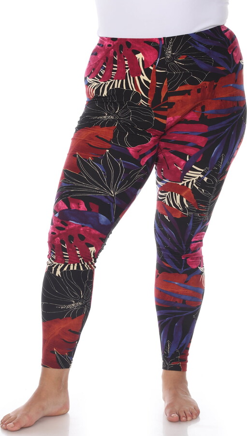 White Mark Fashion White Mark Women’s Plus Size Casual Tropical Leggings