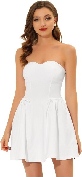 FLORENCE Black and white striped, strapless sweetheart neckline