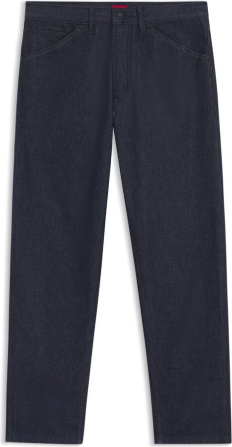Relaxed-fit jeans in dark-blue Japanese denim