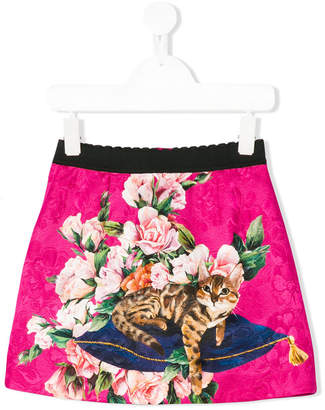 Dolce & Gabbana Kids Zambia rose print skirt