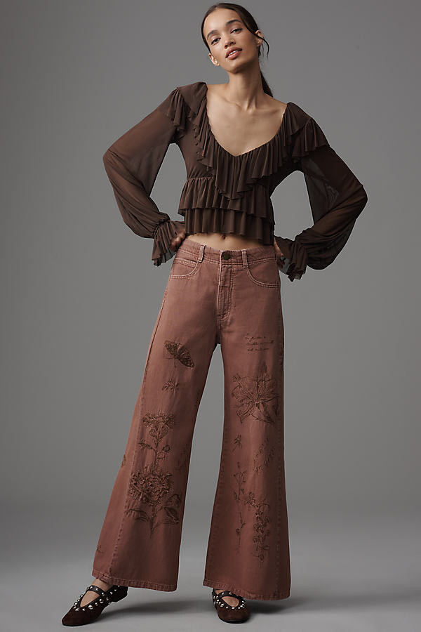 Pilcro The Adi Mid-Rise Flare Novelty Pants