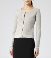 Thumbnail for your product : Reiss Flash CROPPED CARDIGAN WHITE PEPPER