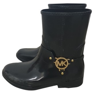 michael kors april leather and knit boot