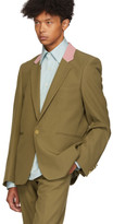 Thumbnail for your product : Paul Smith Brown Contrast Collar Single-Button Blazer