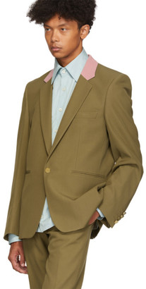 Paul Smith Brown Contrast Collar Single-Button Blazer