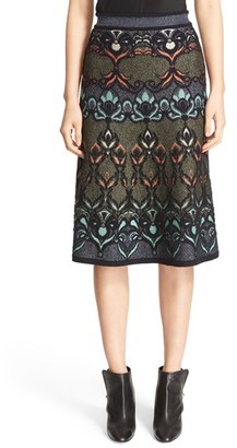 M Missoni Women's Metallic Jacquard Knit A-Line Skirt