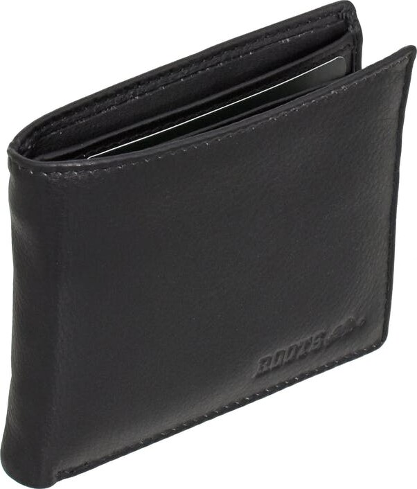 Roots Leather Slimfold RFID Wallet with Removable Passcase Black
