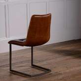 Thumbnail for your product : The Orchard Furniture Italian Leather Metal Leg Dining Chair Brown Or Grey