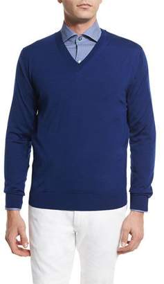 Ermenegildo Zegna High-Performance Wool Sweater, Bright Blue