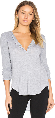 Splendid Thermal Mixed Media Henley in Gray. - size S (also in )