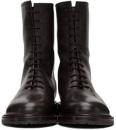 Thumbnail for your product : LEGRES Brown Leather Combat Boots