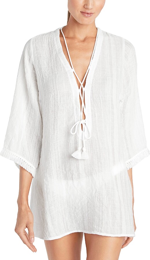 Robin Piccone Natalie Front Tie Tunic Swim Cover-Up