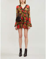 Thumbnail for your product : The Kooples Animal and rose-print chiffon dress