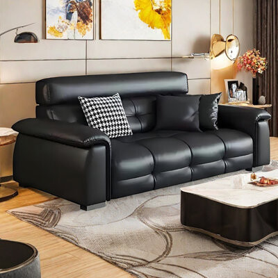 HarmonyFurns Italian light luxury straight row sofa