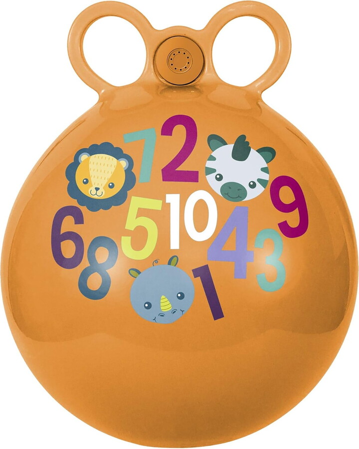 Hedstrom 15" Numbers Sensory Sound Hopper - Orange & Animal Graphics - Plays Music, Fun Educational Bouncing Toy, Balance & Coordination, Kids 4+