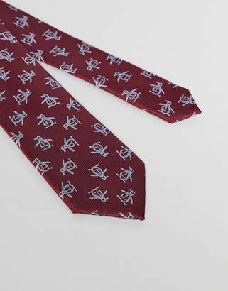 Original Penguin logo silk printed tie