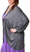 Thumbnail for your product : 24/7 Comfort Apparel Plus-Size Dolman-Sleeve Shrug