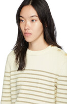 Thumbnail for your product : Saint Laurent White & Gold Lamé Sailor Sweater