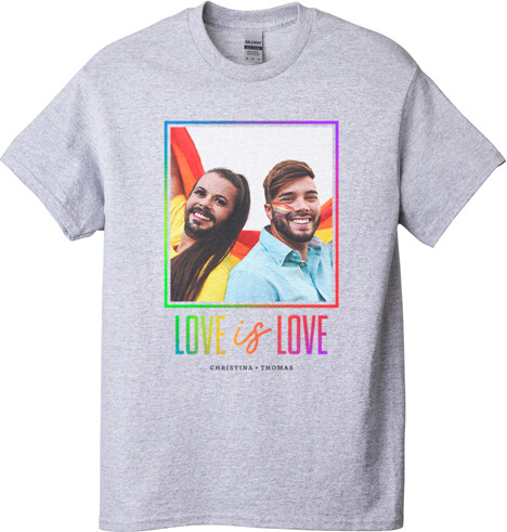 Shutterfly Custom Sport Gray T-Shirts: Love and Pride, Adult (XL), Customizable Front & Back, Black