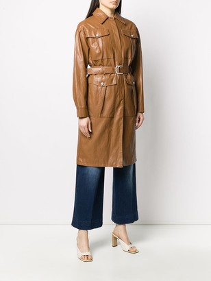 Pinko Faux Leather Trench Coat