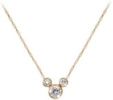 Thumbnail for your product : Disney Diamond Mickey Mouse Icon Necklace 14K