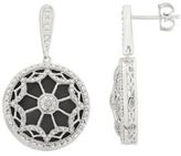 Thumbnail for your product : Lord & Taylor Sterling Silver, Onyx & Diamond Earrings