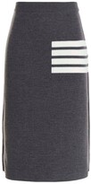 Thumbnail for your product : Thom Browne 4-Bar RWB Striped Midi Skirt
