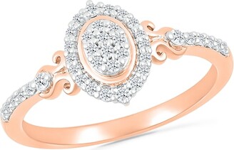 Zales 1/5 CT. T.w. Oval Multi-Diamond Frame Scroll Shank Promise Ring in 10K  Rose Gold - ShopStyle
