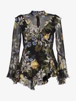 Erdem floral print silk blouse 