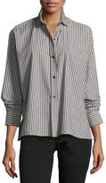 Thumbnail for your product : Vince Striped Boxy Button-Front Cotton Shirt