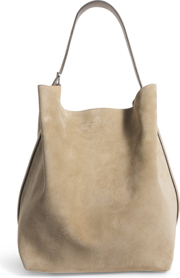 Totême Large Suede Belted Tote Bag