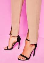 Thumbnail for your product : Missy Empire Valentia Black Ankle Strap Heels