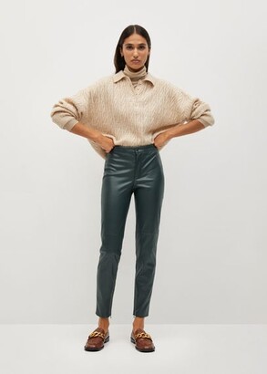 dark green leather pants