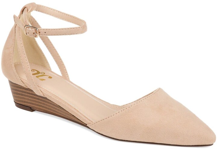 nude wedge pumps