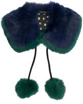 Thumbnail for your product : Charlotte Simone fur collar scarf with pom-poms